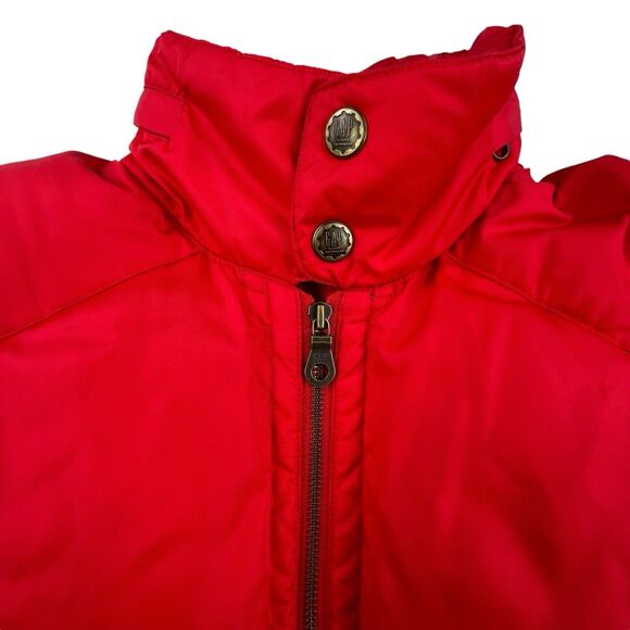 Vintage Gap Down Puffer Vest Men's M Alpine 317 Red Full Zip Racing Series Hood - Picture 4 of 14